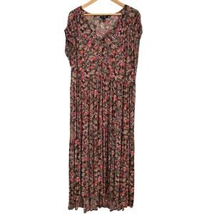 Jessica Simpson Esther Floral Maxi Dress Women’s Size Large Tiered 100% Viscose